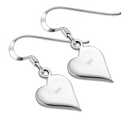 Synthetic Opal Heart Sterling Silver Earrings, e329